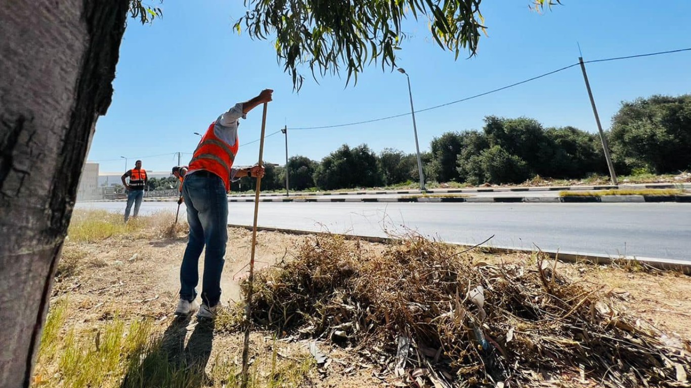 استمرار أعمال تعشيب جزيرة صلاح الدين